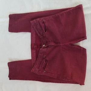 Paige Peg Skinny Jeans Burgundy Berry